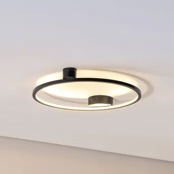 Milagro Lighting LED stropní svítidlo Saturno, černé, Ø 50 cm, kov, 4 000 K černý LED 25 W celkem - Doprava zdarma