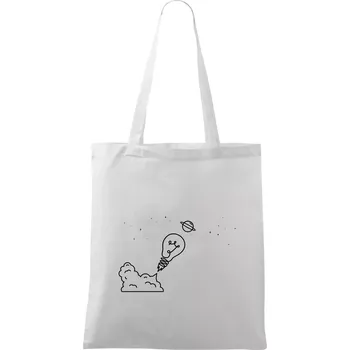 Nákupní taška Žárovka vesmír - Taška bavlněná - 42 x 38 cm ( Bílá )