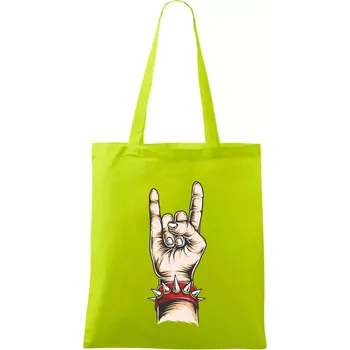 Rocková ruka s náramkem - Taška bavlněná - 42 x 38 cm ( Limetková )