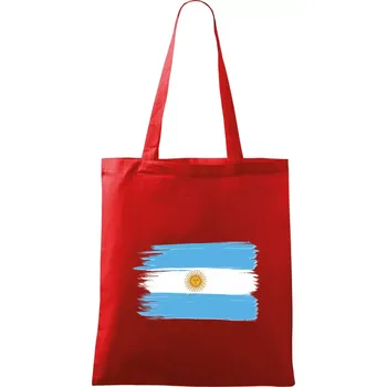 Nákupní taška Argentina vlajka kreslená štětkou - Taška bavlněná - 42 x 38 cm ( Červená )