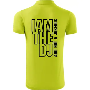 Pánská košile Iam the dj and not a jukebox na výšku - Polokošile Victory sportovní (dresovina) - M ( Limetková )