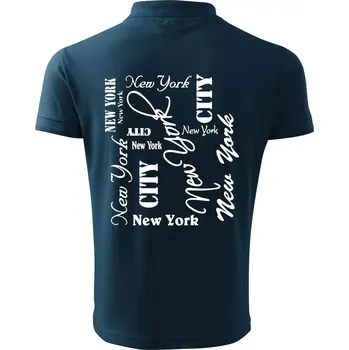 Pánská košile New York City font - Polokošile pánská Pique Polo 203 - 5XL ( Námořní modrá (téměř černá) )
