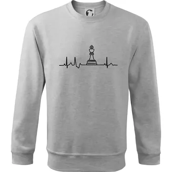 Pánská mikina EKG Šachové figurky - Král - Mikina Essential pánská - 3XL ( Světlešedý Melír )