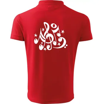 Pánská košile Noty a hvězdy - Polokošile pánská Pique Polo 203 - L ( Červená )