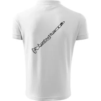 Pánská košile Klarinet nápis - Polokošile pánská Pique Polo 203 - 4XL ( Bílá )