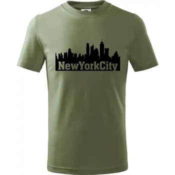 New York City silueta - Tričko dětské bavlněné - 134 cm/8 let ( Khaki )