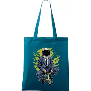 Bike To The Moon - Taška bavlněná - 42 x 38 cm ( Petrolejová )