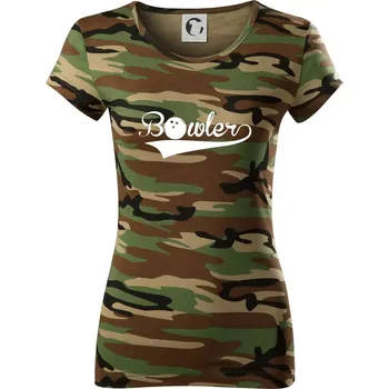 Dámské tričko Bowler - Dámské maskáčové triko - M ( Hnědý maskáč )