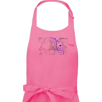 Kuchyňská zástěra Neratovice - Mapa s vodními toky - Pánská zástěra na vaření - Univerzální velikost ( Růžová )