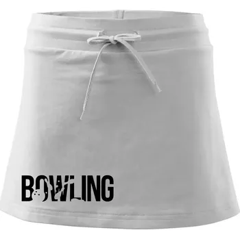 Dámská sukně Bowling nápis kuželky - Sportovní sukně - two in one - XL ( Bílá )