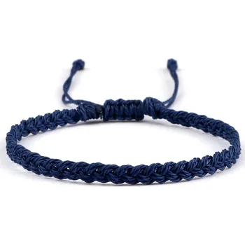 Náramek Ručně pletený párový náramek z voskované šňůrky | šňůrkový náramek, párový náramek - námořnictvo