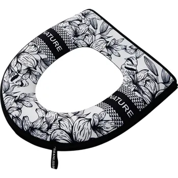 WC štětka Univerzální vodotěsný potah na toaletní sedátko 38 x 18 x 26 x 43 cm Zipový potah Vyhřívaná podložka Kreslený motiv Hygienická WC podložka černá