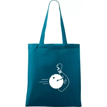 Koule vs kuželka - Taška bavlněná - 42 x 38 cm ( Petrolejová )