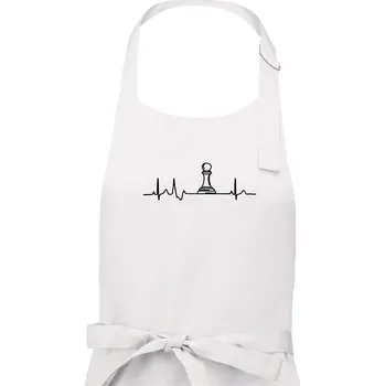 Kuchyňská zástěra EKG Šachové figurky - Pěšec - Dámská zástěra na vaření - Univerzální velikost ( Bílá )