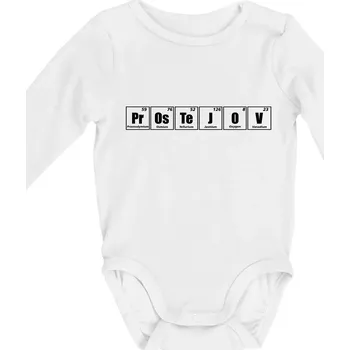 Periodická tabulka Prostějov - Body kojenecké s dlouhým rukávem - Dlouhý r. do 3 měs ( Bílá )