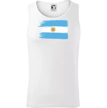 Pánská móda Argentina vlajka kreslená štětkou - Tílko pánské Core - L ( Bílá )