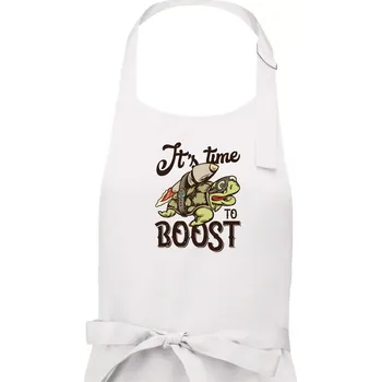 Kuchyňská zástěra Its time to boost turtle - Dámská zástěra na vaření - Univerzální velikost ( Bílá )
