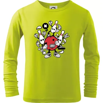 Chlapecké oblečení Bowling komiks - Triko dětské Long Sleeve - 122 cm/6 let ( Limetková )