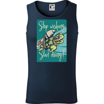 Stop wishing start doing želva - Tílko pánské Core - 2XL ( Námořní modrá (velmi tmavá - téměř černá) )