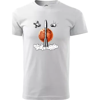 Pánské tričko Raketoplán Mars - Triko extra velké (5-8XL) - 6XL ( Bílá )
