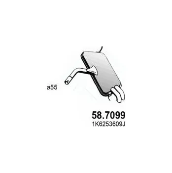 Zadní díl výfuku Zadní tlumič výfuku ASSO 58.7099