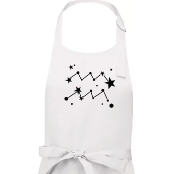 Kuchyňská zástěra Souhvězdí - Aquarius - Vodnář - Pánská zástěra na vaření - Univerzální velikost ( Bílá )