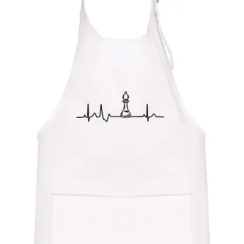 Kuchyňská zástěra EKG Šachové figurky - Střelec - Dětská zástěra na vaření - Univerzální velikost ( Bílá )