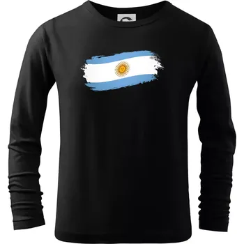 Chlapecké tričko Argentina vlajka okousaná - Triko dětské Long Sleeve - 122 cm/6 let ( Černá )