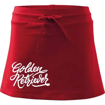 Dámská sukně Golden retriever - nápis okrasný - Sportovní sukně - two in one - M ( Červená )