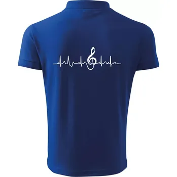 Pánská košile Moje srdce bije pro hudbu - Polokošile pánská Pique Polo 203 - 4XL ( Královská modrá )