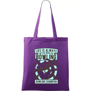 Bowling Champion - Taška bavlněná - 42 x 38 cm ( Fialová )
