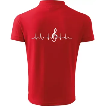 Pánská košile Moje srdce bije pro hudbu - Polokošile pánská Pique Polo 203 - L ( Červená )