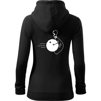 Dámská mikina Koule vs kuželka - Dámská mikina trendy zipper s kapucí - XS ( Černá )