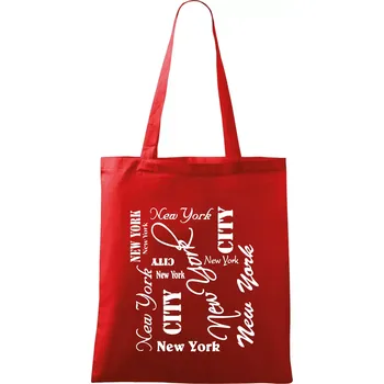New York City font - Taška bavlněná - 42 x 38 cm ( Červená )