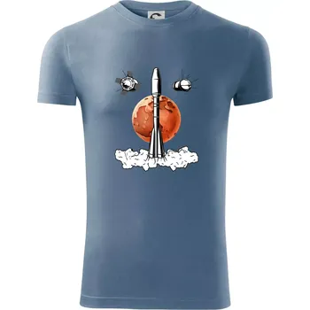 Raketoplán Mars - Viper FIT - Pánské zůžené tričko - XL ( Denim )