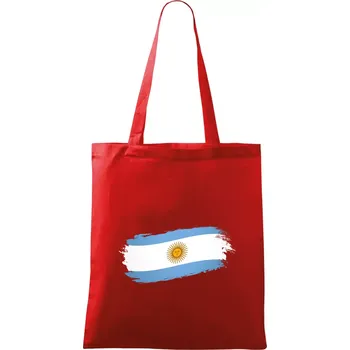Nákupní taška Argentina vlajka okousaná - Taška bavlněná - 42 x 38 cm ( Červená )