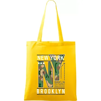 New York Brooklyn - maskáč - Taška bavlněná - 42 x 38 cm ( Žlutá )