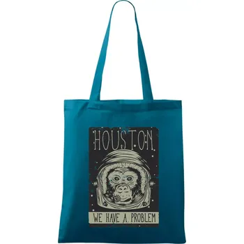 Nákupní taška Houston we have a problem - Taška bavlněná - 42 x 38 cm ( Petrolejová )