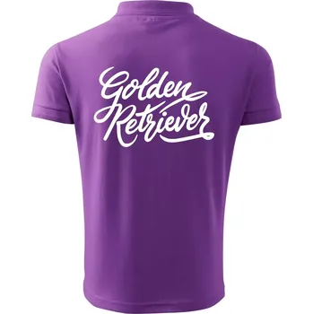 Pánská košile Golden retriever - nápis okrasný - Polokošile pánská Pique Polo 203 - XL ( Fialová )