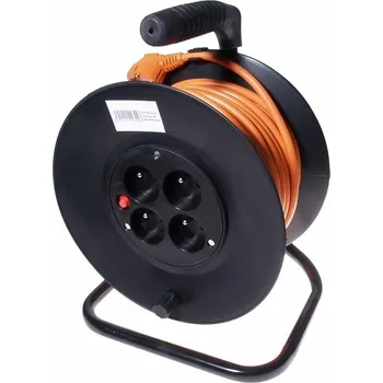 Prodlužovací kabel Kabel PremiumCord prodlužovací přívod 230V 25m na bubnu 4 zásuvky