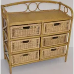 Axin Trading s.r.o. Ratanová komoda 6 zásuvek medová typ FL