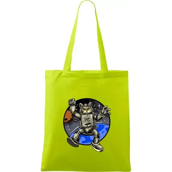 Kočičí astronaut - Taška bavlněná - 42 x 38 cm ( Limetková )