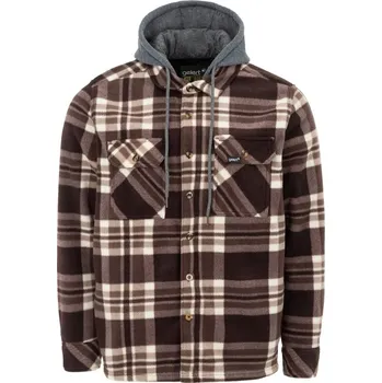 Pánská casual bunda Gelert Sherpa Hooded Jacket Mens Dk Brown/Beige L