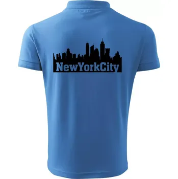 Pánská košile New York City silueta - Polokošile pánská Pique Polo 203 - 4XL ( Azurově modrá )