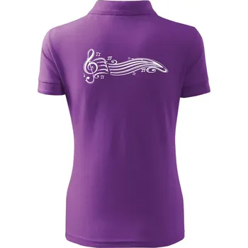 Noty vlna - Polokošile dámská Pique Polo - XS ( Fialová )