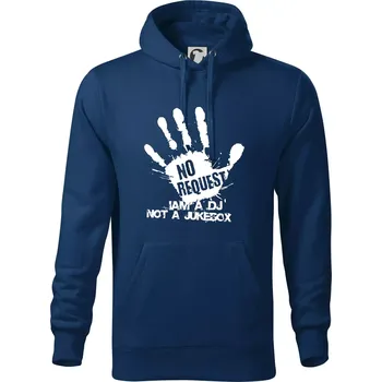 Pánská mikina Iam a dj not a jukebox - ruka - Mikina pánská Cape s kapucí - 4XL ( Půlnoční modrá )