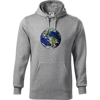 Pánská mikina Planeta Země - Mikina pánská Cape s kapucí - 5XL ( Tmavě šedý melír )