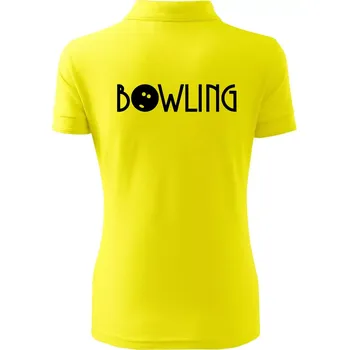 Bowling nápis - Polokošile dámská Pique Polo - XS ( Citrónová )