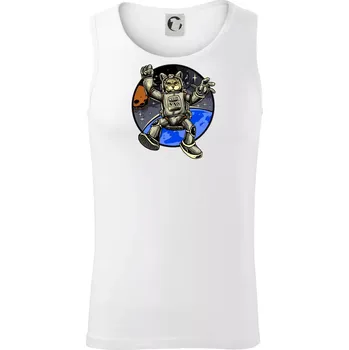 Kočičí astronaut - Tílko pánské Core - L ( Bílá )