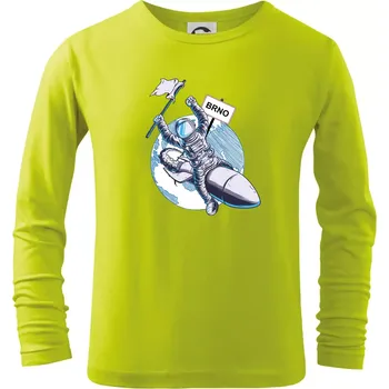 Dětská móda Brno penis raketa - Triko dětské Long Sleeve - 104-110cm / 3-4 roky ( Limetková )